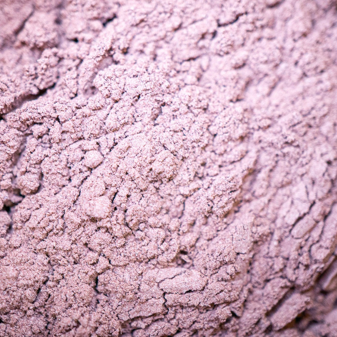 Close up picture of purple clay powder