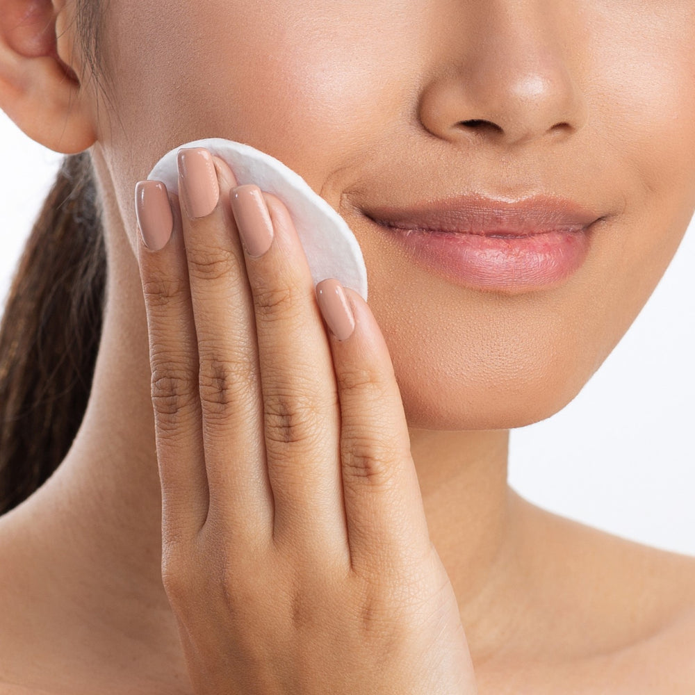 Lady applying toner