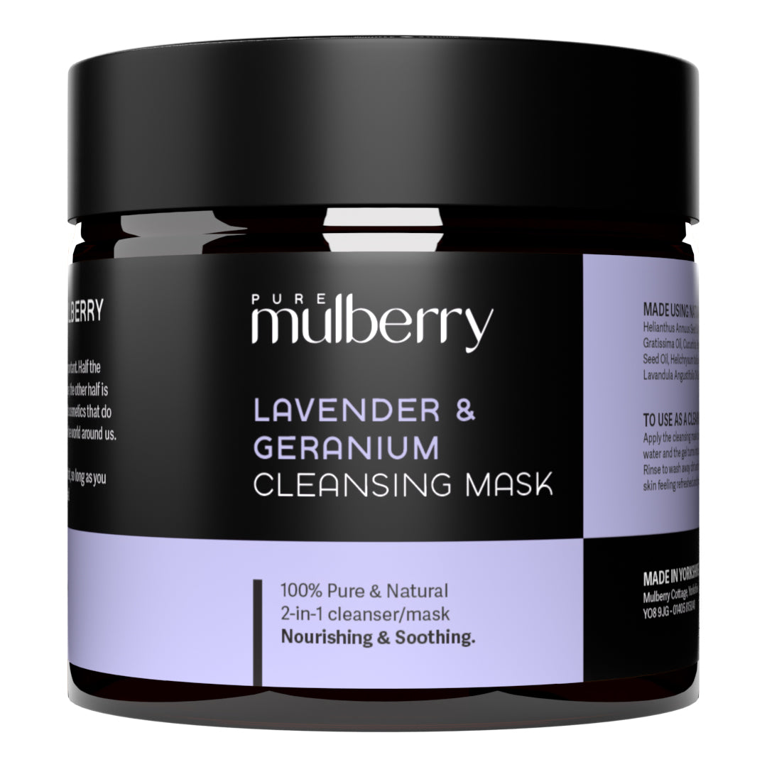 Jar of lavender & geranium cleansing mask gel